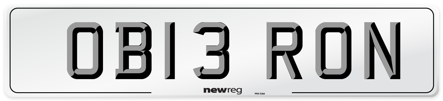 OB13 RON Number Plate from New Reg
